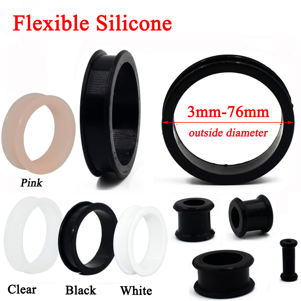 Body Jewelry Gauge Sizes - 1Pair 3mm-76mm Big Size Hollow Black