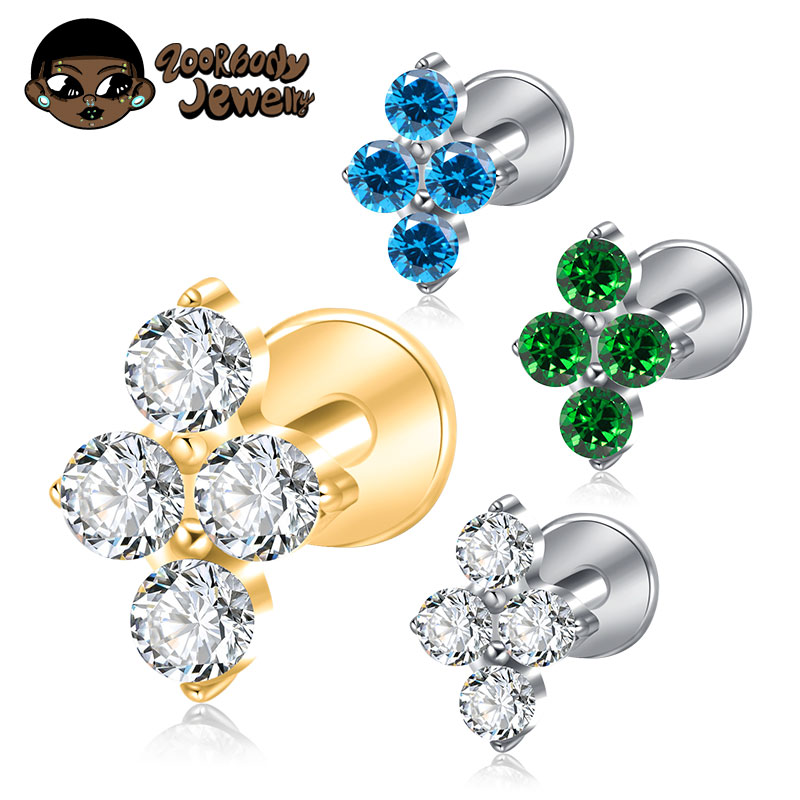 Conch Earring Hoop - ASTM F136 Titanium Piercing 16G CZ