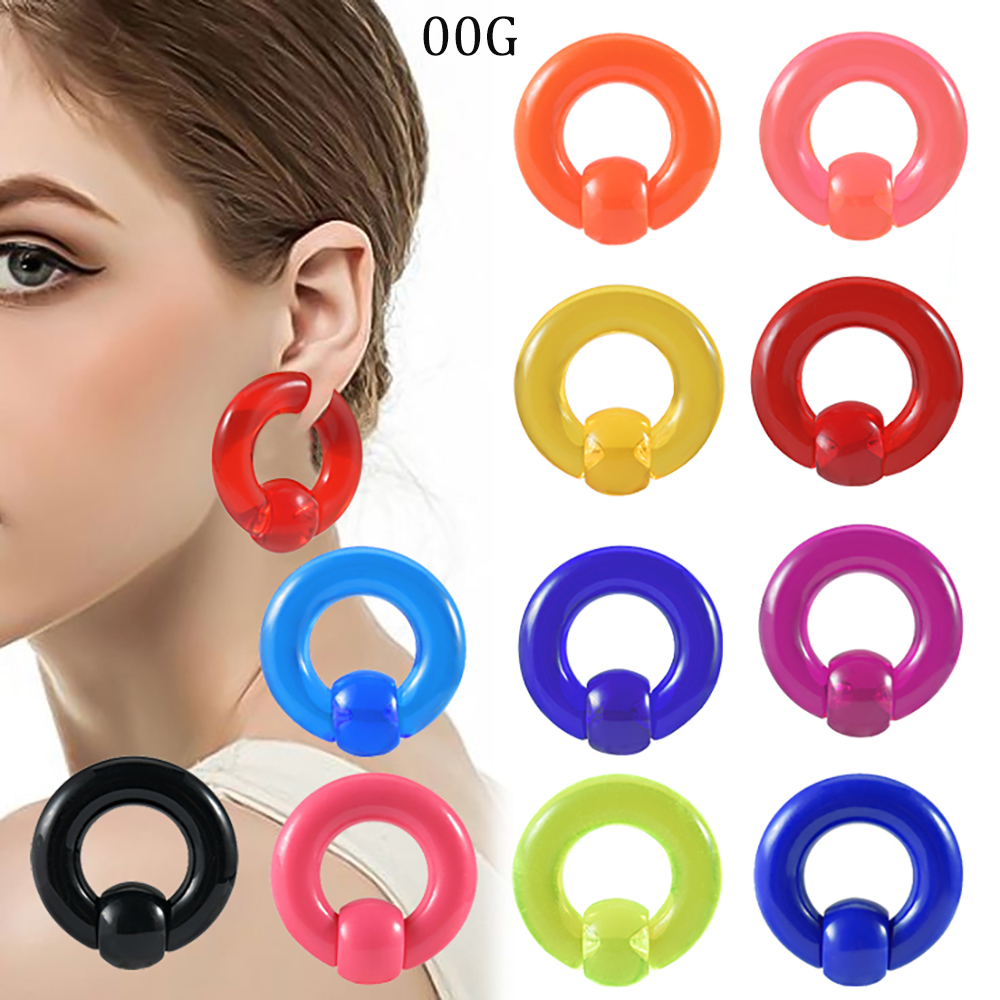 Body Jewelry Gauge Sizes - 2/1PCS Colorful Acrylic BCR Big Large