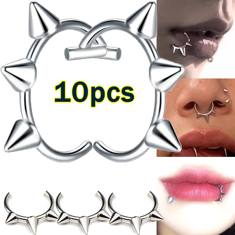 Body Jewelry Nose Ring - 10pcs Punk Nose Ring One Nail