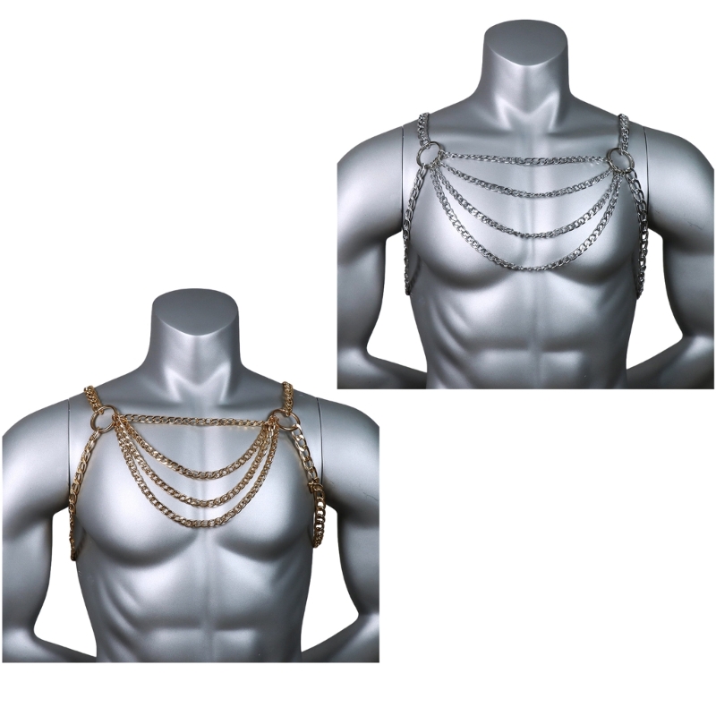 Body Jewelry Harness - Men's Sexy Metal Body Chest Chain