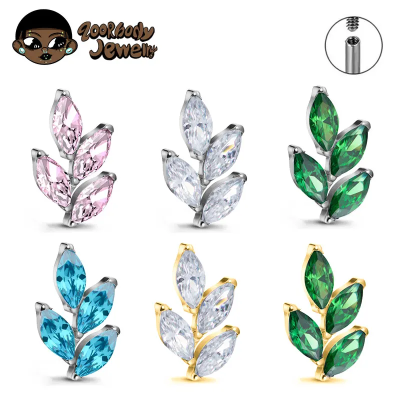 Body Jewelry Flat Back - G23 Titanium Gem CZ Ear Conch