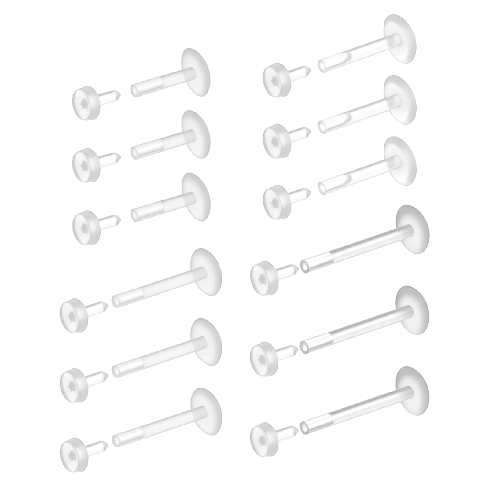 Body Jewelry Flat Back - 12 Pcs Flat Back Clear Earrings