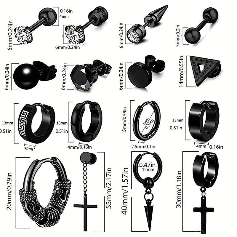 EVISPOL 1 Pair Punk Stainless  - Conch Earring Hoop ulasan dan harga