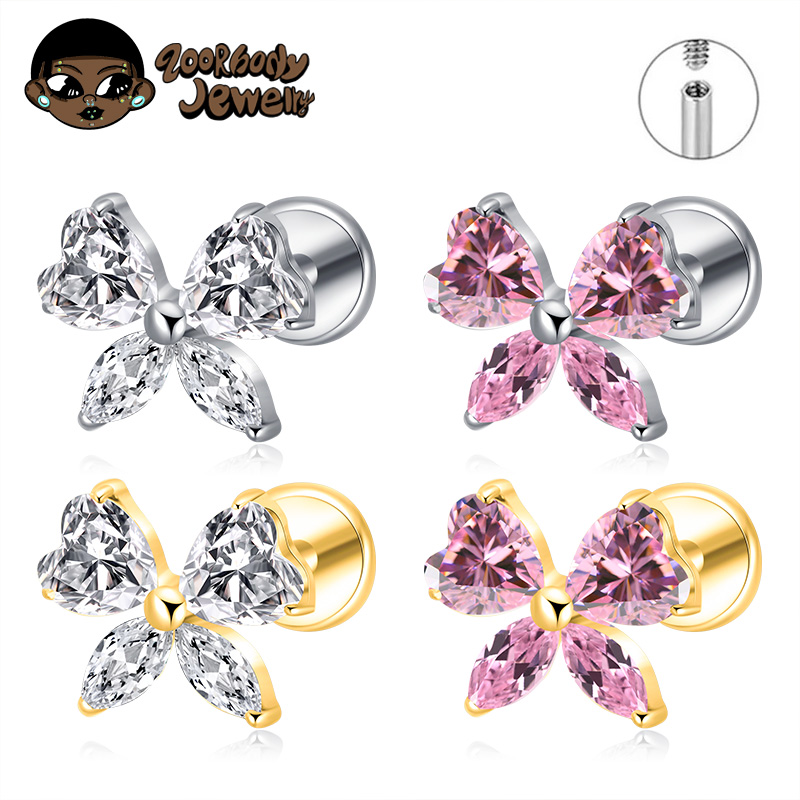 ASTM F136 TItanium Heart CZ Bo - Conch Earring Hoop ulasan dan harga