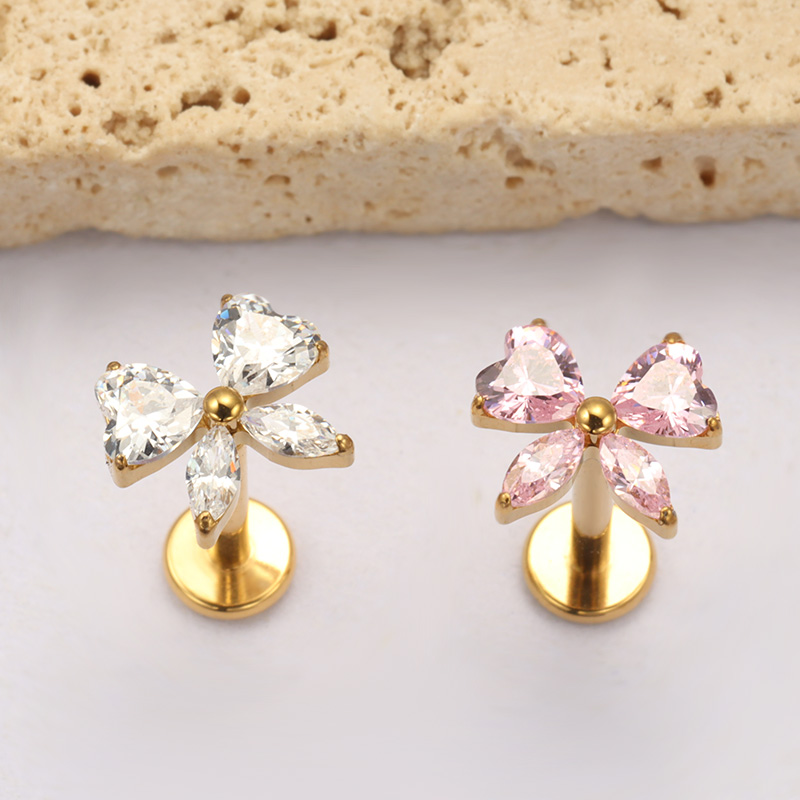 ASTM F136 TItanium Heart CZ Bo - Conch Earring Hoop ulasan dan harga