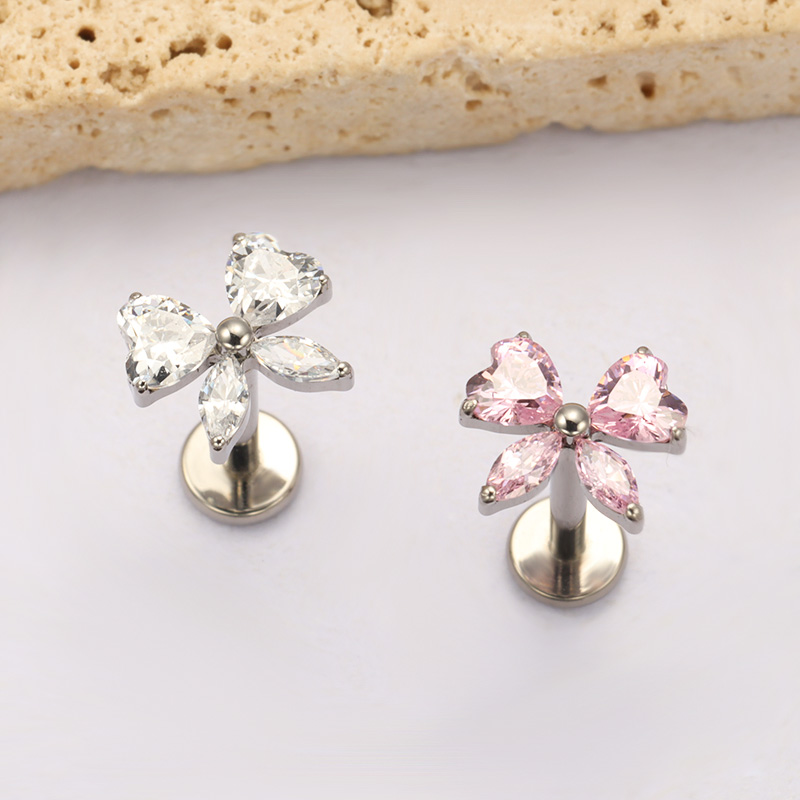 ASTM F136 TItanium Heart CZ Bo - Conch Earring Hoop ulasan dan harga