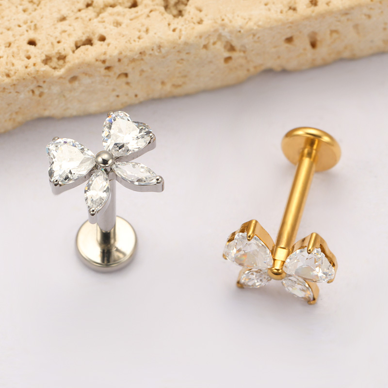 ASTM F136 TItanium Heart CZ Bo - Conch Earring Hoop ulasan dan harga