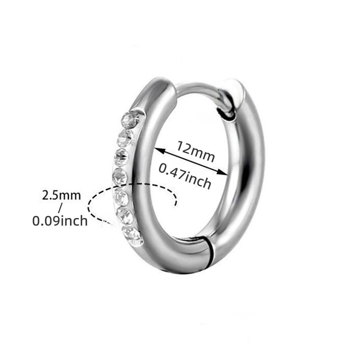 2Pcs Stainless Steel Cz Hoop E - Conch Earring Hoop ulasan dan harga