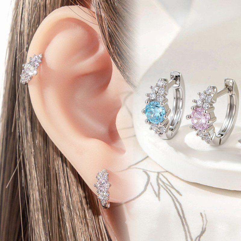 Crystal Cubic Zircon Ear Hoop, - Conch Earring Hoop ulasan dan harga