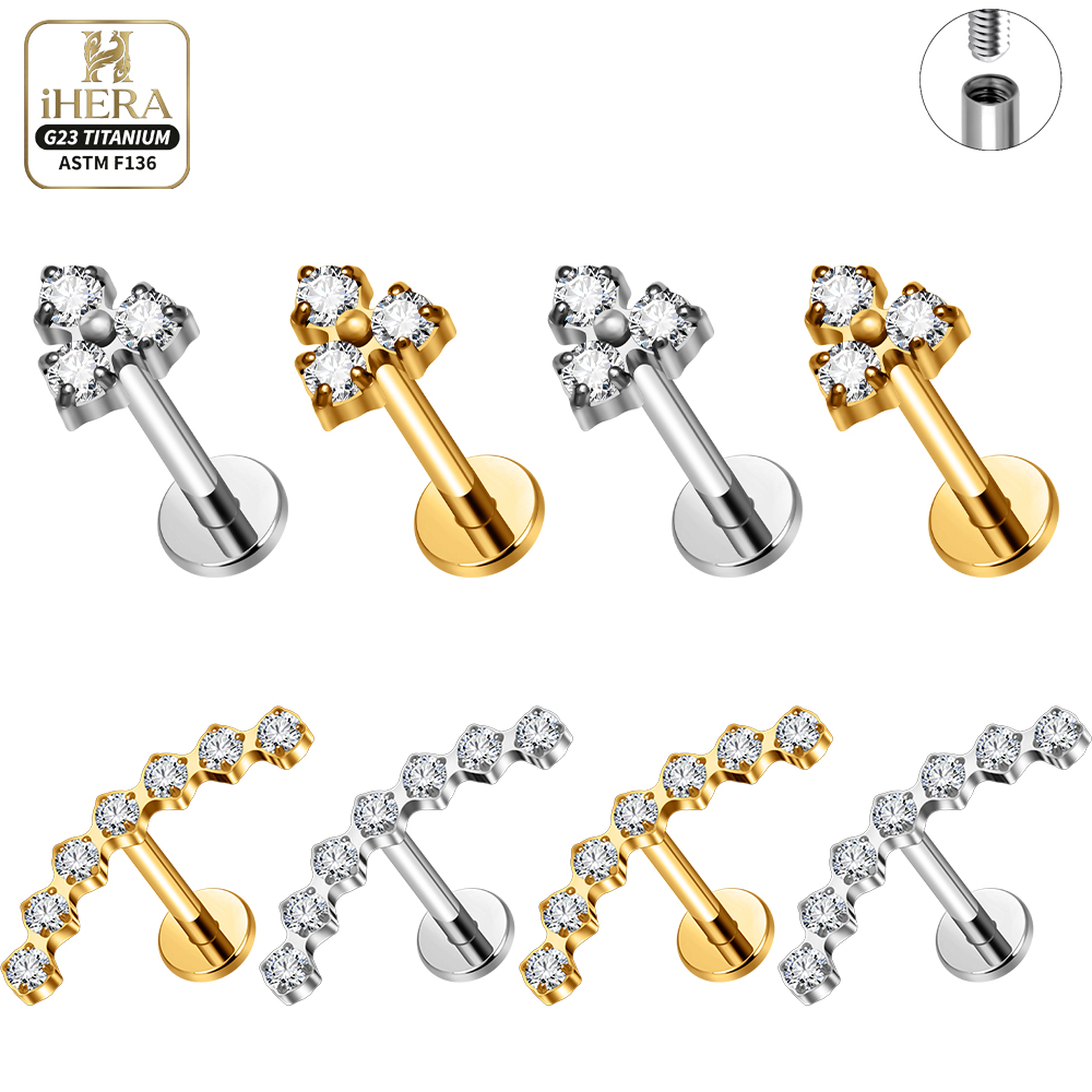 16G G23 Titanium Flat Back Tas - Body Jewelry Flat Back ulasan dan harga