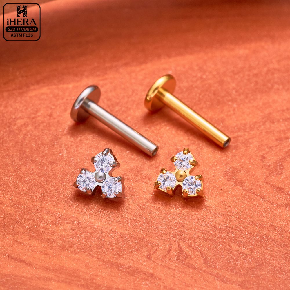 16G G23 Titanium Flat Back Tas - Body Jewelry Flat Back ulasan dan harga