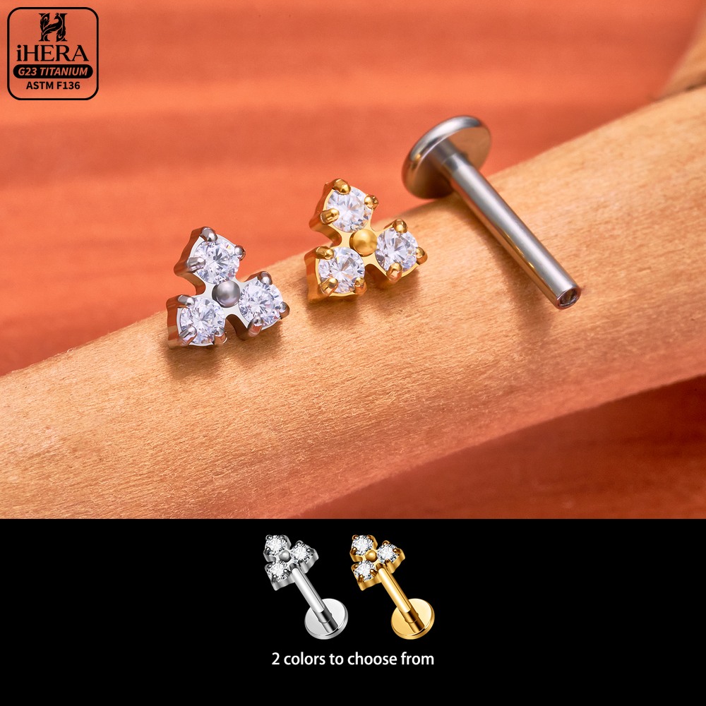 16G G23 Titanium Flat Back Tas - Body Jewelry Flat Back ulasan dan harga
