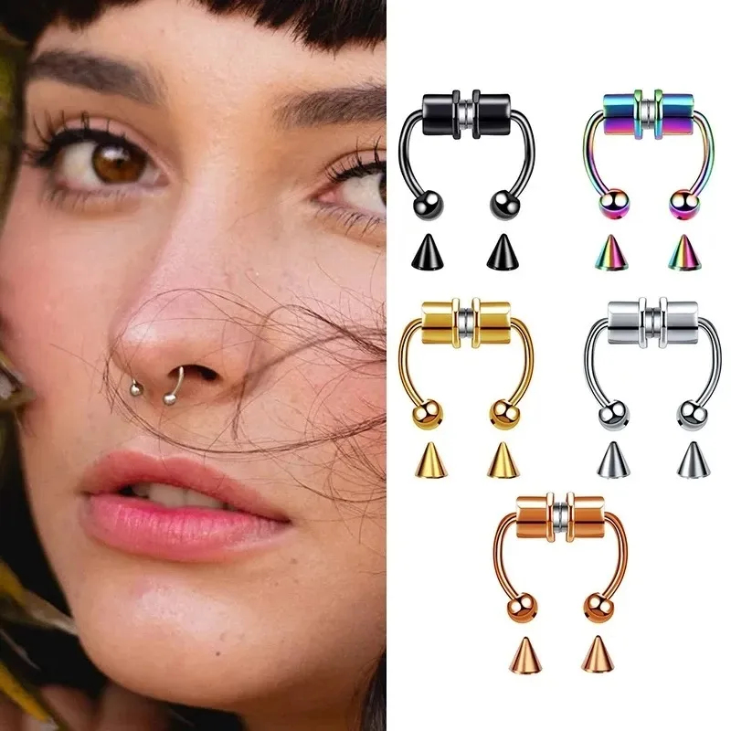 1/2/3Pcs Fake Magnetic Nose Ri - Body Jewelry And Piercing ulasan dan harga