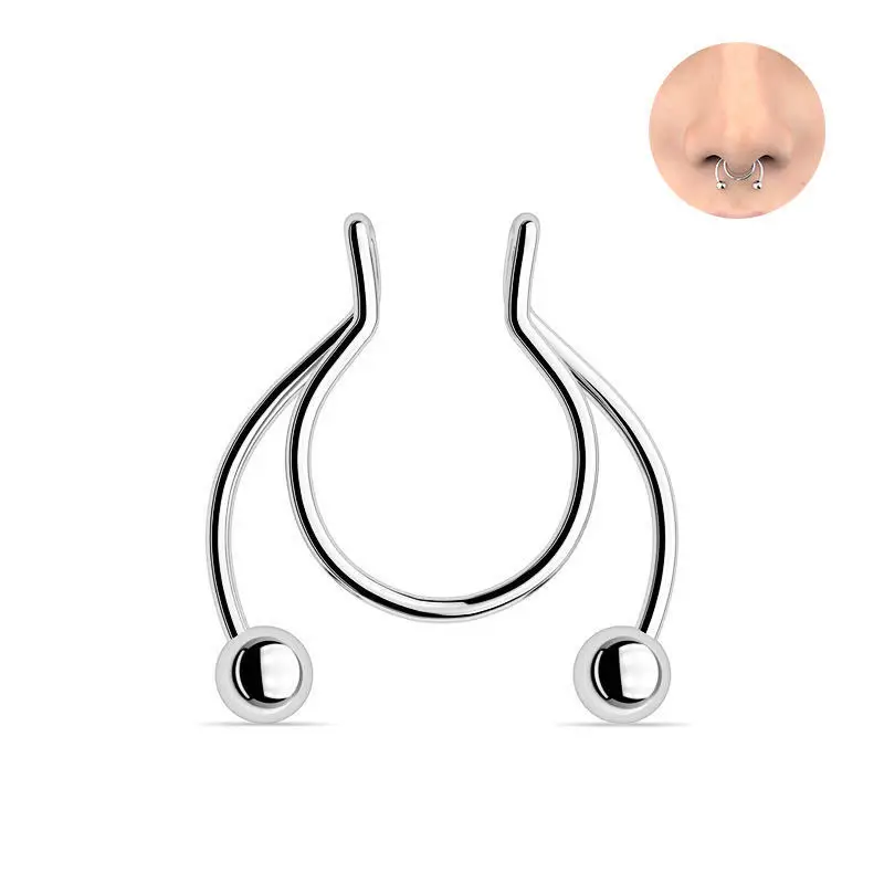 U Shaped Fake Nose Ring Hip Ho - Body Jewelry Nose Ring ulasan dan harga