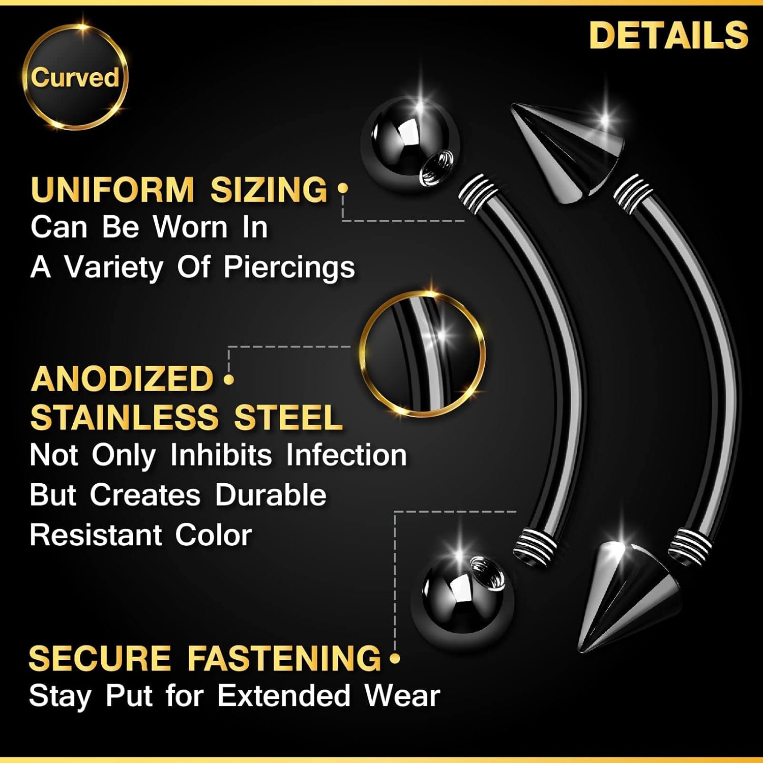 32pc/set Surgical Steel Curved - Body Jewelry Changing Kit ulasan dan harga