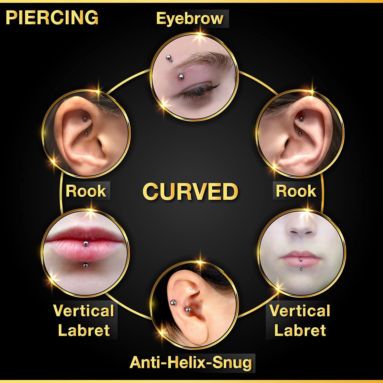 32pc/set Surgical Steel Curved - Body Jewelry Changing Kit ulasan dan harga