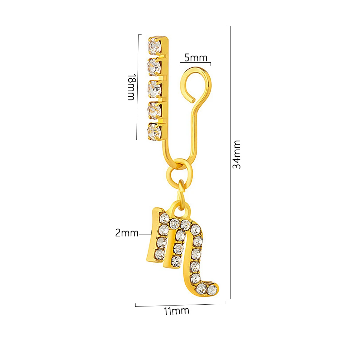 2 Pack Ear Clips Metal Zircon  - Body Jewelry Nose Ring ulasan dan harga