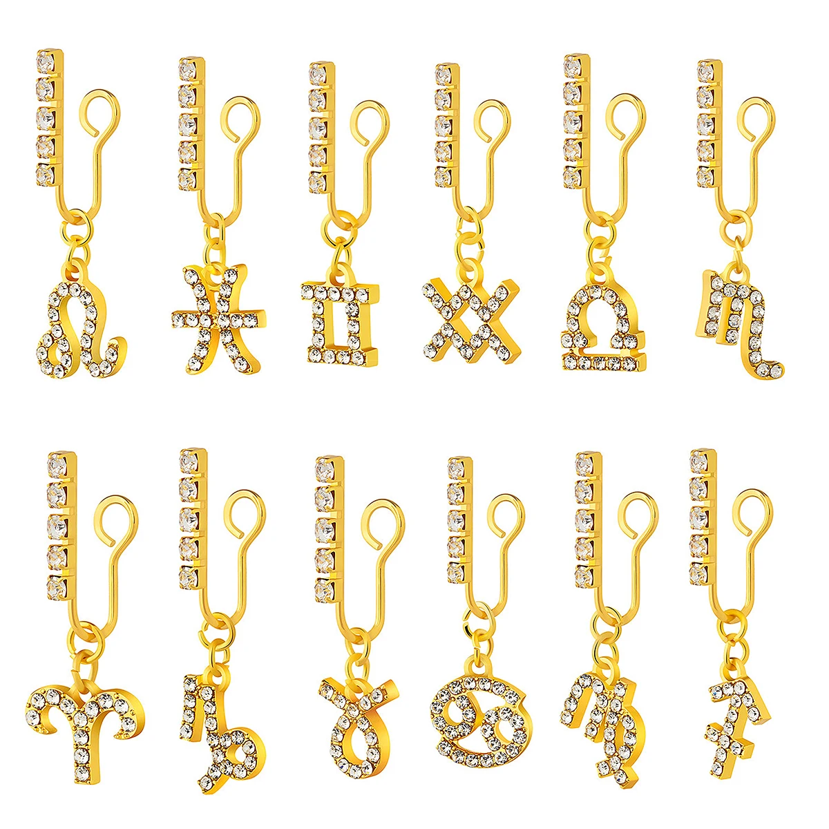 2 Pack Ear Clips Metal Zircon  - Body Jewelry Nose Ring ulasan dan harga