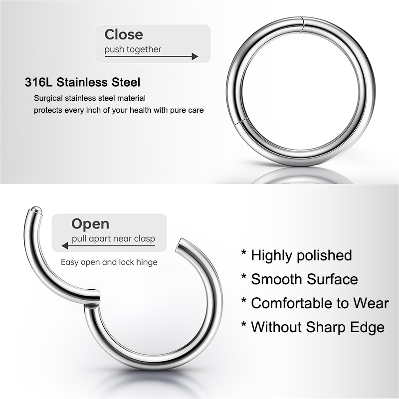16G 316L Surgical Steel Hinged - Body Jewelry And Piercing ulasan dan harga