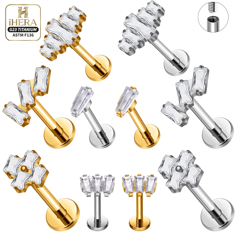 ASTM F136 Titanium Piercing Ba - Body Jewelry Flat Back ulasan dan harga