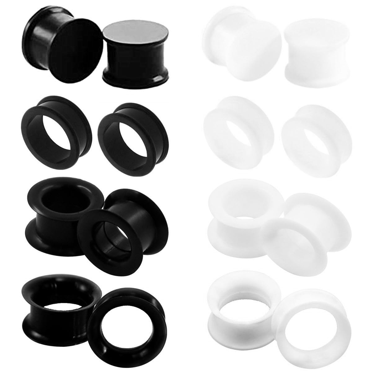 2/16pcs White Black Flexible T - Body Jewelry Gauge Sizes ulasan dan harga