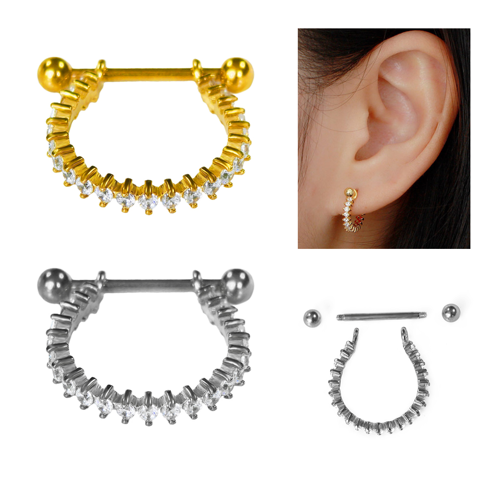 100% 316L Stainless steel Circ - Conch Earring Hoop ulasan dan harga