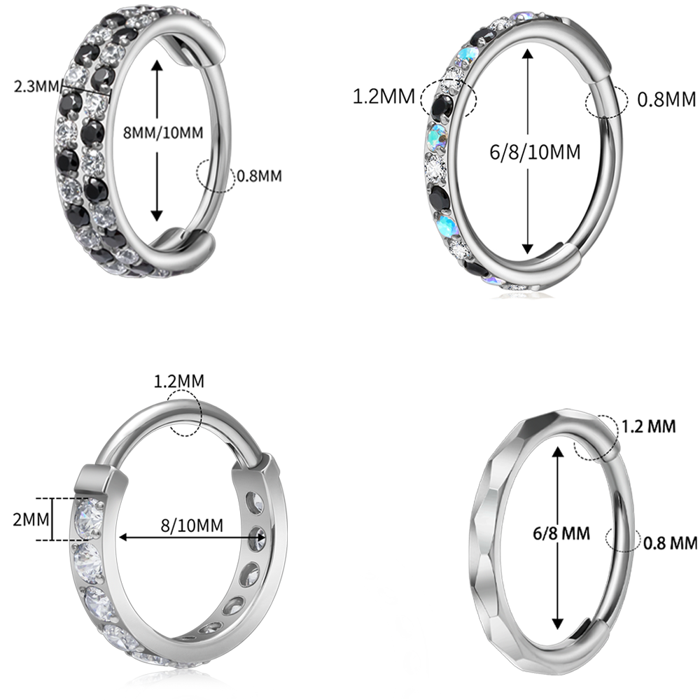 G23 Titanium Faceted CZ Hinged - Conch Earring Hoop ulasan dan harga