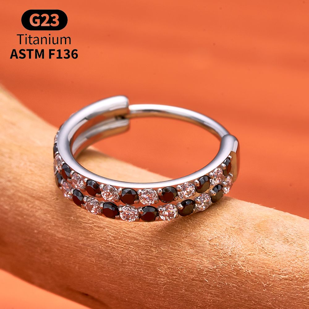 G23 Titanium Faceted CZ Hinged - Conch Earring Hoop ulasan dan harga