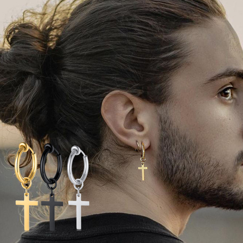 Cross Earrings Mens, Huggie Ho - Conch Earring Hoop ulasan dan harga