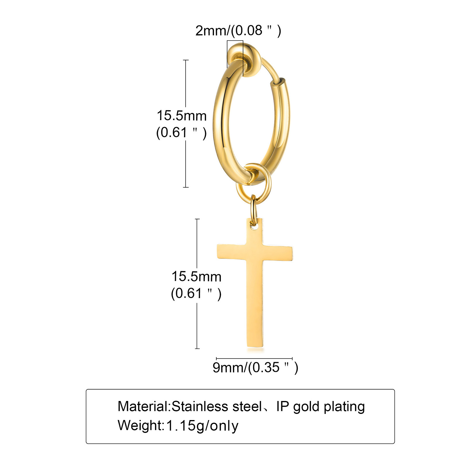 Cross Earrings Mens, Huggie Ho - Conch Earring Hoop ulasan dan harga