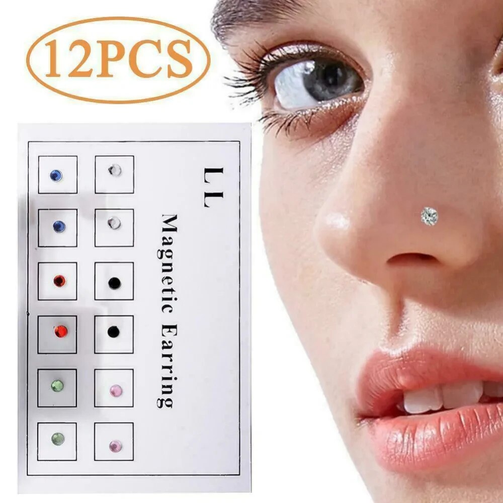 12PCS/Card Fake Cheater Non Pi - Body Jewelry Nose Ring ulasan dan harga