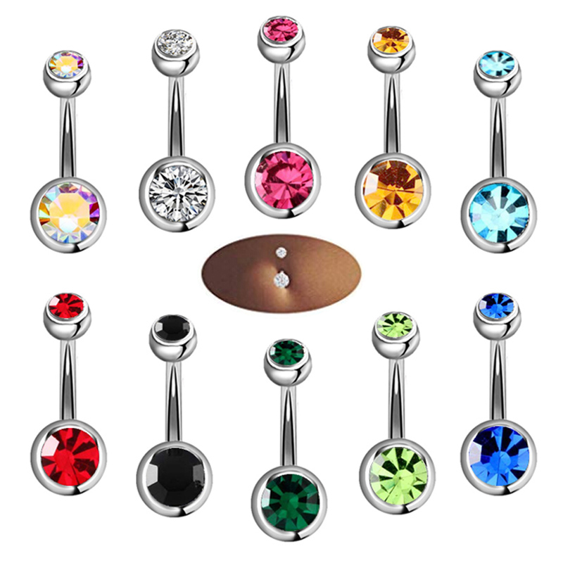 1 Set Crystal Rhinestone Belly - Body Jewelry Changing Kit ulasan dan harga