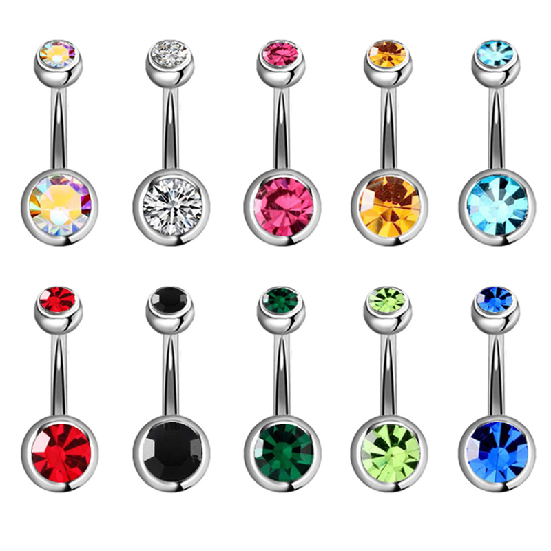 1 Set Crystal Rhinestone Belly - Body Jewelry Changing Kit ulasan dan harga