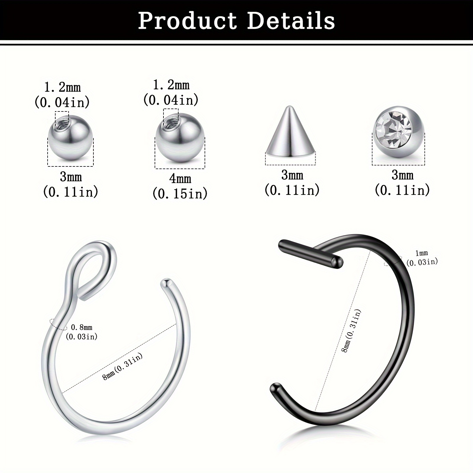 Fake Piercings Fake Lip Ring F - Body Jewelry Nose Ring ulasan dan harga
