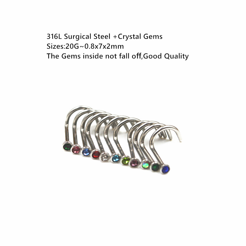 50pcs 20Gx7x2mm Gems Inside No - Body Jewelry Good Quality ulasan dan harga