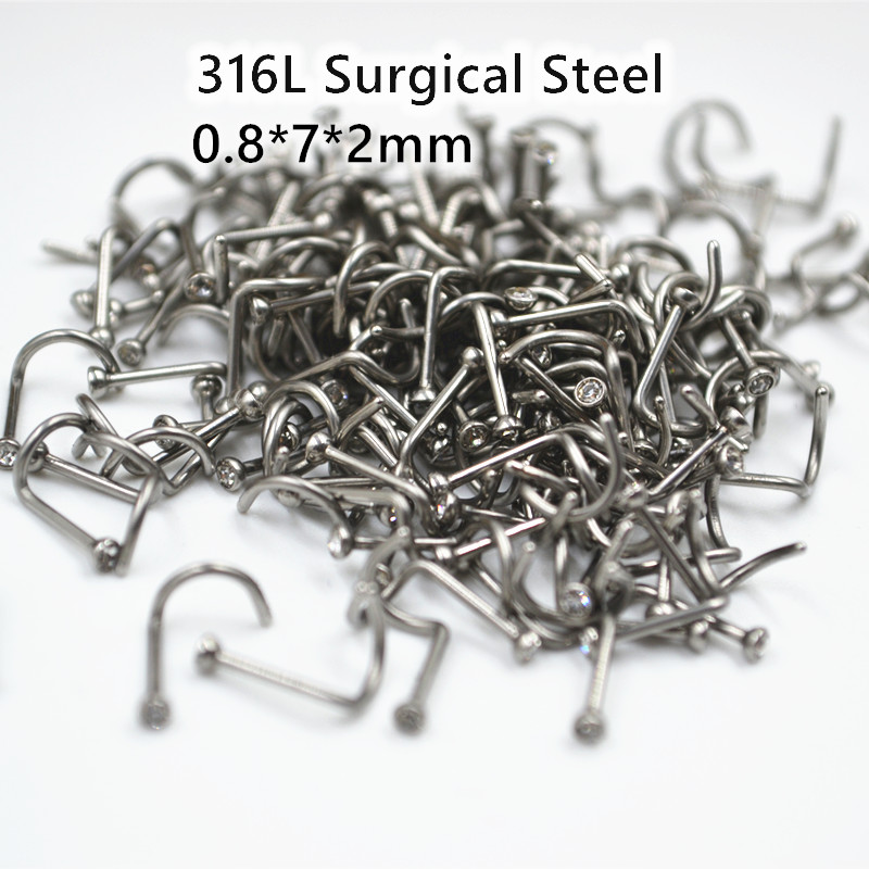 50pcs 20Gx7x2mm Gems Inside No - Body Jewelry Good Quality ulasan dan harga