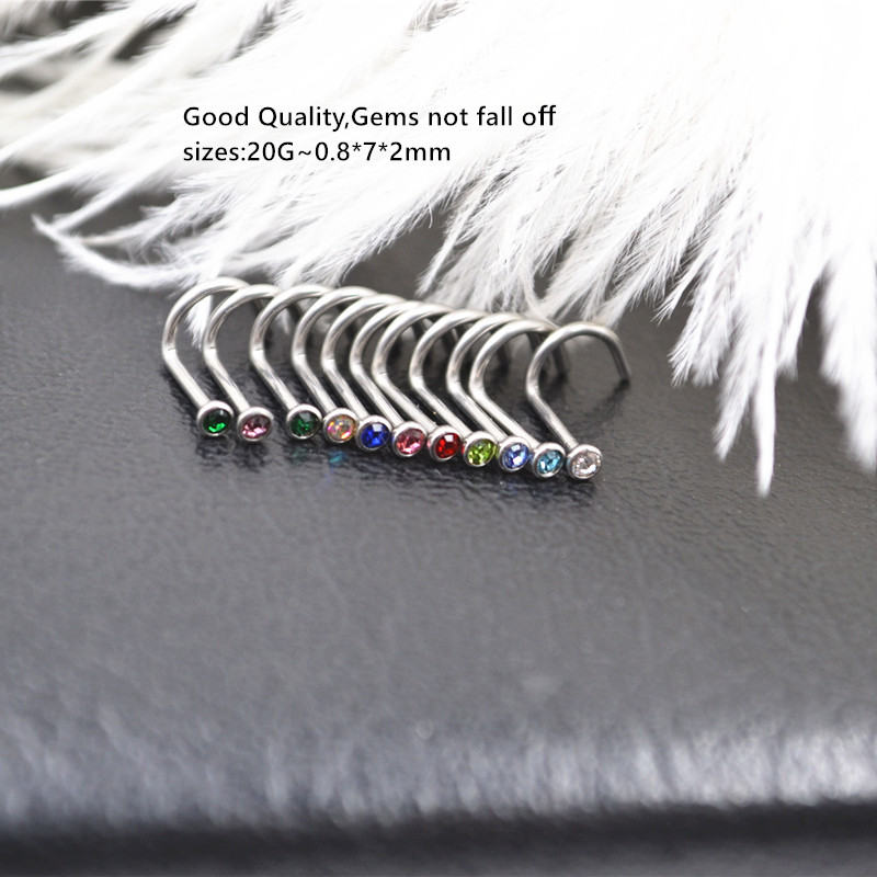 50pcs 20Gx7x2mm Gems Inside No - Body Jewelry Good Quality ulasan dan harga