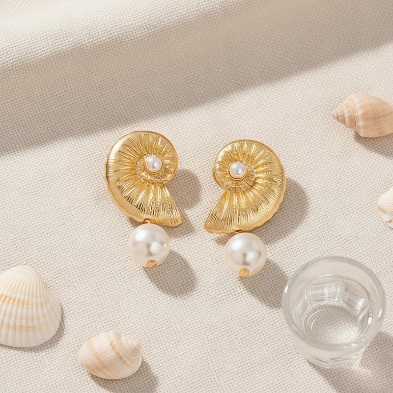 2Pcs Simulated Pearl Conch Ear - Conch Earring Hoop ulasan dan harga