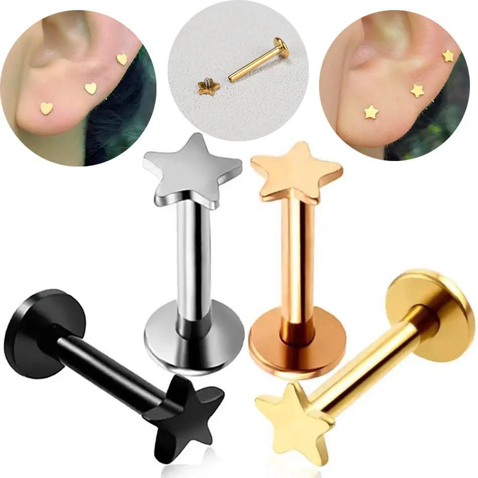16G Piercing Titanium Steel In - Body Jewelry Flat Back ulasan dan harga