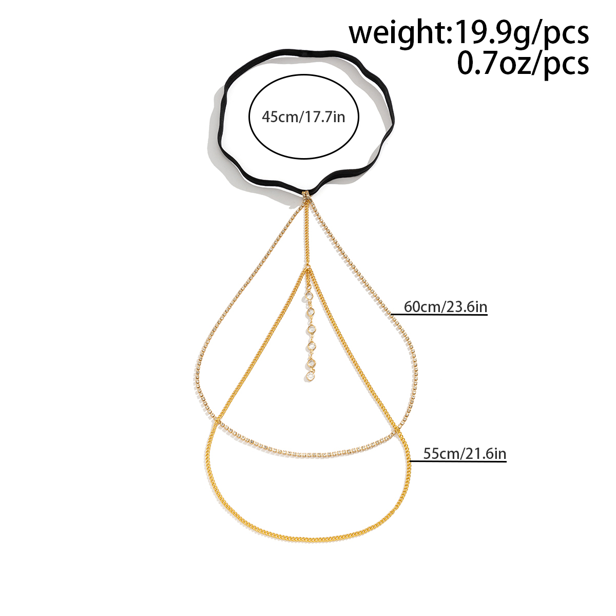Sexy Shiny Crystal Multilayer  - Body Jewelry Thigh Chain ulasan dan harga