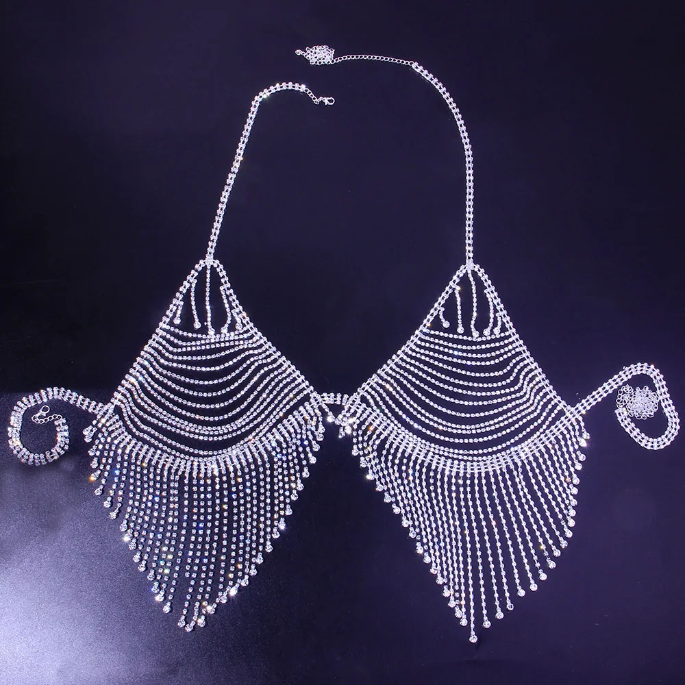 Bling Rhinestone Tassel Body C - Body Jewelry Harness ulasan dan harga