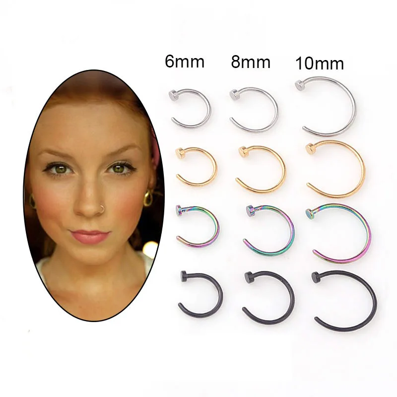 5pcs/lot 20G Nose Ring Hoop, 6 - Body Jewelry Nose Ring ulasan dan harga
