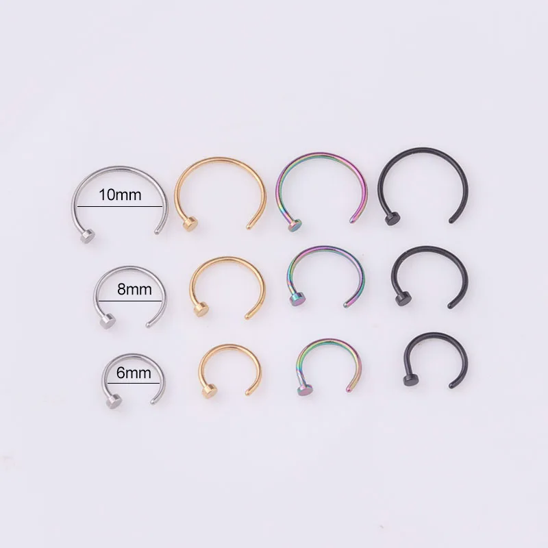 5pcs/lot 20G Nose Ring Hoop, 6 - Body Jewelry Nose Ring ulasan dan harga