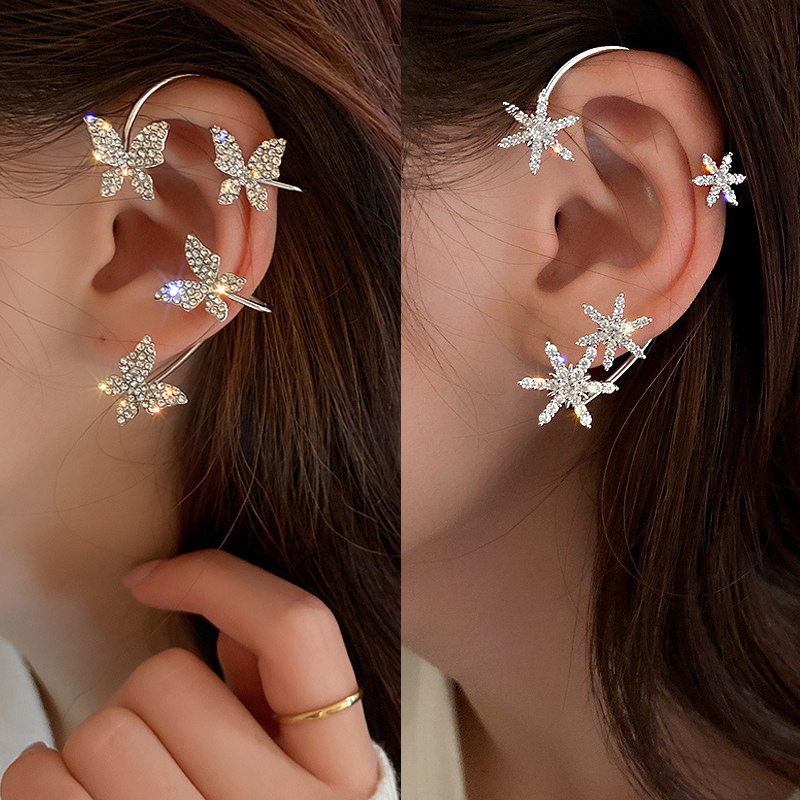 Luxury Star Butterfly Clip Ear - Conch Earring Hoop ulasan dan harga
