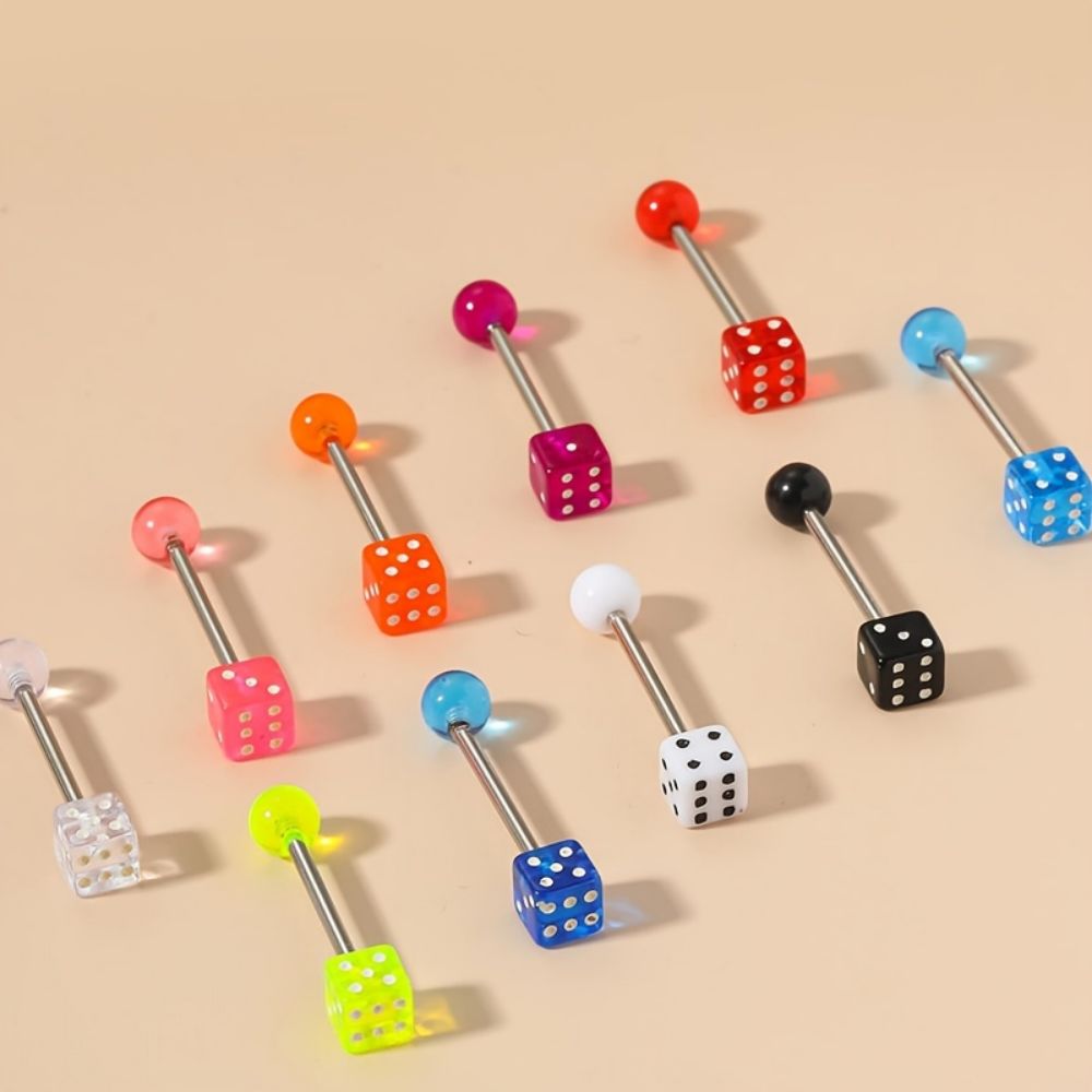 10pcs Tongue Nails Set Multico - Body Jewelry Changing Kit ulasan dan harga