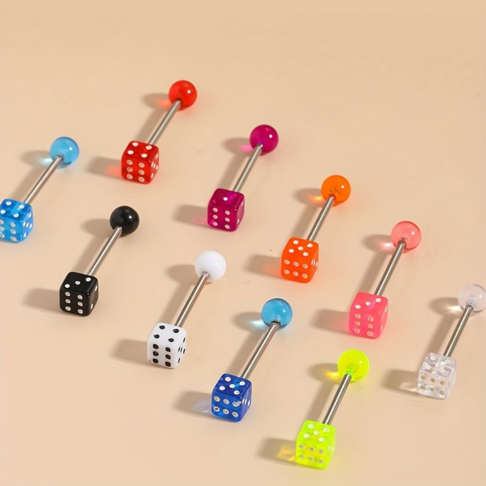 10pcs Tongue Nails Set Multico - Body Jewelry Changing Kit ulasan dan harga