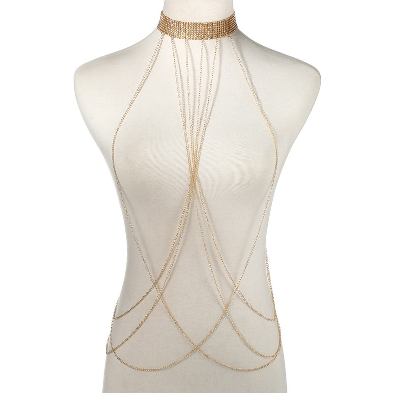 Gold Color Body Chain Women  R - Qualiti Body Jewelry ulasan dan harga