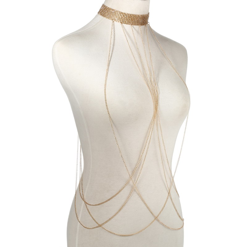 Gold Color Body Chain Women  R - Qualiti Body Jewelry ulasan dan harga