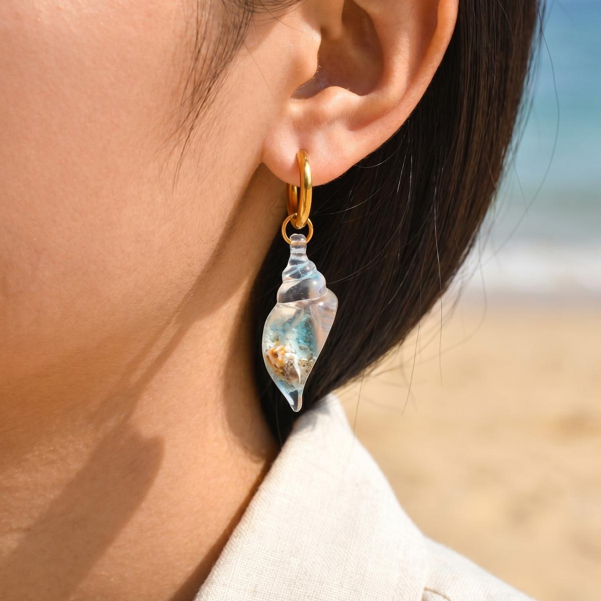 Conch Hoop Earrings for Women  - Conch Earring Hoop ulasan dan harga